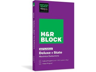 H&R Block Tax Software Deluxe + State 2022 with Refund Bonus Offe