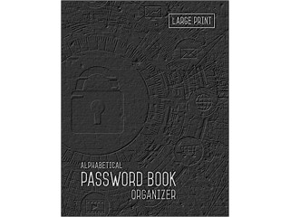 Password Book Organizer Alphabetical: 8.5 x 11 Password Notebook with Tabs Printed