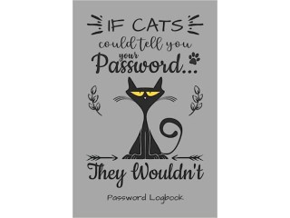 Password Logbook: Internet Password and Username Organizer (Black Cat)