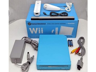 Nintendo Wii Limited Edition Blue Video Game Console Home System RVL-101 (Renewed)