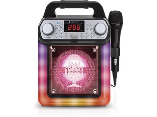 Singing Machine SML652BK HDMI Groove Mini Portable Karaoke System with Bluetooth and Voice Changing Effects, Black