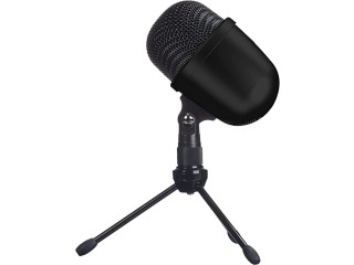 Amazon Basics Mini USB Condenser Microphone for Online Meeting, Gaming, Podcast - Black