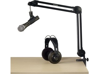 Samson Podcasting Kit with Q2U USB/XLR Dynamic Microphone, SR850 Studio Headphones and MBA28 Desktop Boom Arm Stand