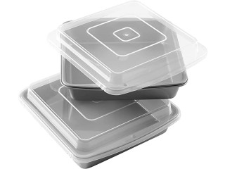 Wilton Recipe Right Non-Stick 9-Inch Square Baking Pan with Lid, Set of 2