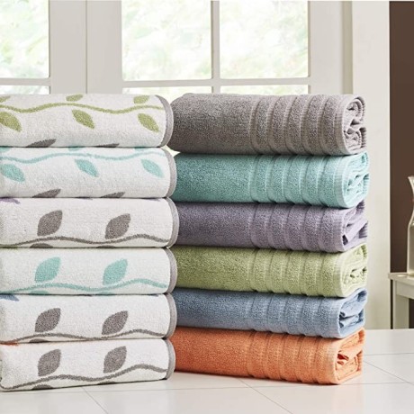 amrapur-overseas-6-piece-yarn-dyed-organic-vines-jacquardsolid-ultra-soft-500gsm-100-combed-cotton-towel-set-blue-big-1