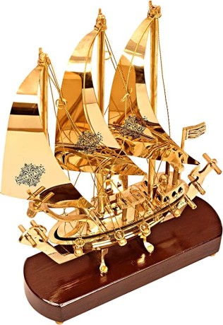 indian-art-villa-brass-ship-with-wooden-base-showpiece-item-perfect-for-home-decoration-and-gifting-12-inch-big-0