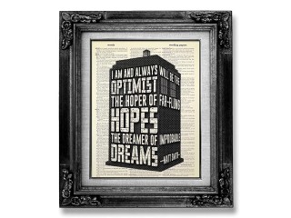 Inspirational Doctor Who Poster, Tardis Motivational Wall Art for Man Office Boy, Funny Dr Who Black