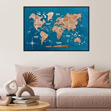 enjoy-the-wood-framed-world-map-wall-art-wood-travel-decor-3d-world-map-on-board-big-0