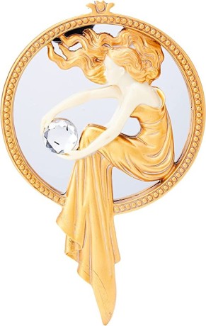 design-toscano-lady-of-the-lake-art-deco-wall-mirror-sculpture-11-inch-polyresin-gold-and-ivory-big-1