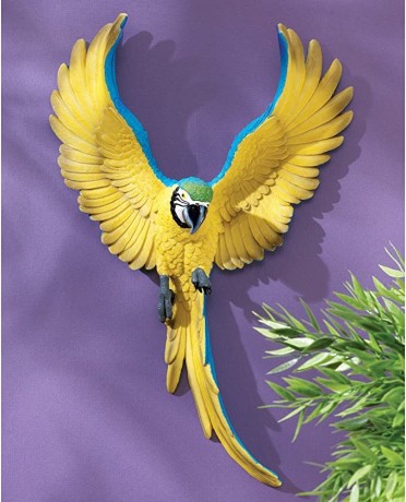 design-toscano-flapping-macaw-bird-tropical-decor-wall-sculpture-16-inch-polyresin-full-color-big-2