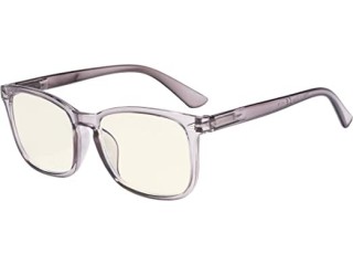 Eyekepper Computer Glasses - Blue Light Filter - UV420 - Protection Square Nerd Glasses - Grey +2.00