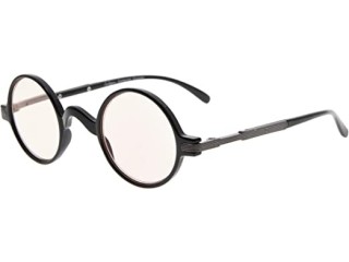 Eyekepper Anti UV Round Glasses Vintage Professor Oval Glasses (Black, +0.00)
