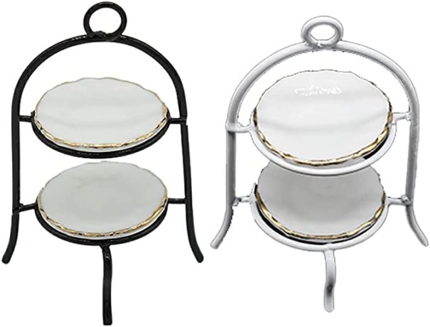 wrea-mini-house-miniature-cake-rack-tableware-model-two-layers-metal-frame-big-1