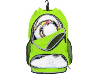 Drawstring Backpack Soccer Basketball Backpack with Shoe & Ball Compartment and Wet Pocket String Gym Bag Sackpack for Men Women
