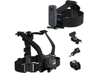 TELESIN Head Mount Strap Chest Mount Harness Video Camera Mount Accessories Kit Compatible with GoPro Hero 11,10,9,8,7,6,5,4, Session 3+