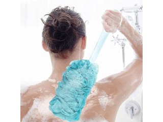 HEALLILY Shower Ball Mesh Body Brush Scrubber Loofah with Long Handle Bath Brush Accessories for Women and Men
