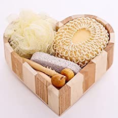 suniney-heart-shaped-wooden-tray-bath-set-for-shower-supplies-big-1