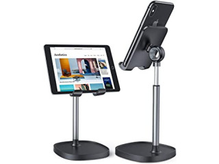 Cell Phone Stand, Angle Height Adjustable LISEN Phone iPAD Stand for Desk, Thick Case Friendly iPhone Holder Stand for Desk,