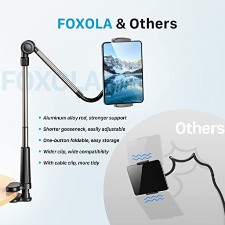 foxola-phone-holder-for-bedgooseneck-cell-phone-standflexible-lazy-bracket-phone-holder-for-desk-with-360adjustable-clamp-with-bluetooth-big-3