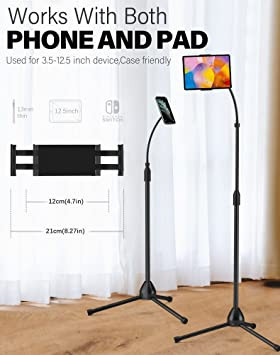 phone-tripod-floor-stand-69-height-adjustable-gooseneck-tablet-floor-stand-tall-stand-with-360-swivel-extended-ipad-big-2