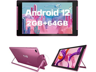 10.1 inch Tablet, TJD Android 12 Tablets, 2GB RAM 64GB ROM (512GB Expandable Storage), Quad Core Processor, HD IPS Screen, 2.0MP