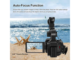 KETKAR 4K Video Camera Camcorder Auto Focus Camcorder 48MP 60FPS 30X Digital Zoom Camera for YouTube LED Function 4500mAh Battery
