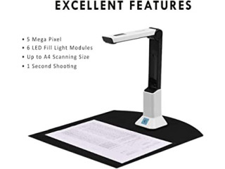 Document Camera Document Scanner Portable Scanner, 5 Mega-pixel, Real-time Projection, Camera & Video Recording, Multi-