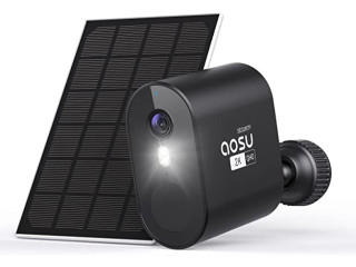 2K Security Cameras Wireless Outdoor, aosu Camera Surveillance Exterieur Solar Powered Battery Camera with Spotlight & Siren, 166 Ultra Wide Angle,