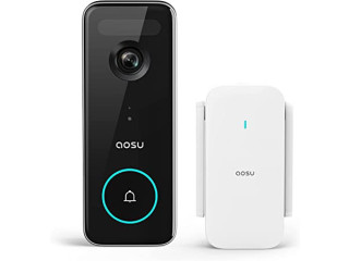Doorbell Camera Wireless, aosu 5MP Ultra HD, No Monthly Fee, 3D Motion Detection Video
