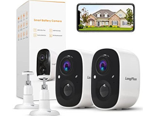 LongPlus Wireless Outdoor Security Camera, Battery Powered WiFi Home Surveillance
