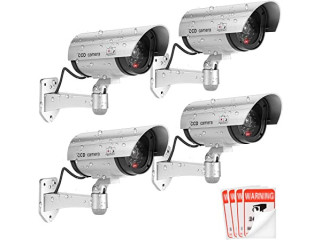 Dummy Security Camera, FITNATE Upgrated 4 Packs Fake Security Camera CCTV