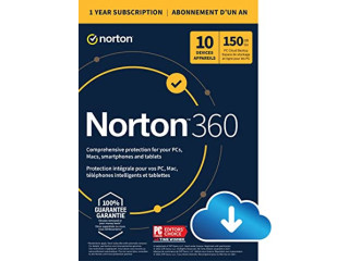 Norton 360 - 2023 Ready Antivirus software for 10 Devices 1-Year Subscription -
