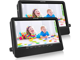 WONNIE 10.5 Portable Dual DVD Players with Two Mounting Brackets, 1024x800 HD LCD