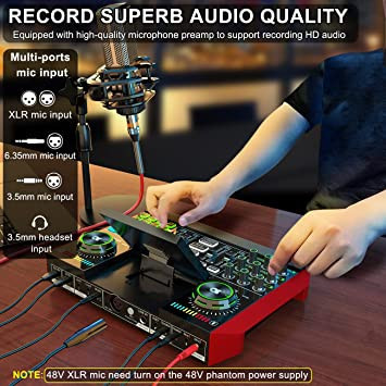 tenlamp-usb-audio-interface-podcast-equipment-bundle-w-mixer-vocal-effectsg10-multi-channel-sound-card-big-1