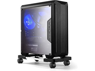 Computer Tower Stand,Hmseng Adjustable Mobile CPU Stand with 4 Rolling Caster Wheels, PC