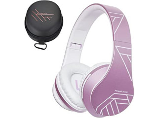 PowerLocus Bluetooth Headphones Over Ear, Wireless Headphones with Microphone, Foldable Headphone, Soft