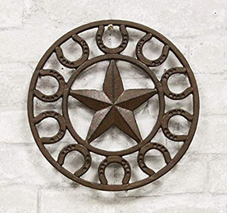 ebros-gift-10-diameter-western-lone-star-with-horseshoes-border-cast-iron-metal-round-trivet-southwest-rustic-country-big-0