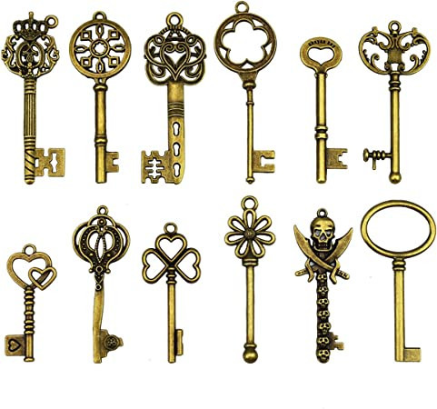 24pcs-large-antique-bronze-skeleton-keys-rustic-key-for-wedding-decoration-favor-necklace-pendants-big-1