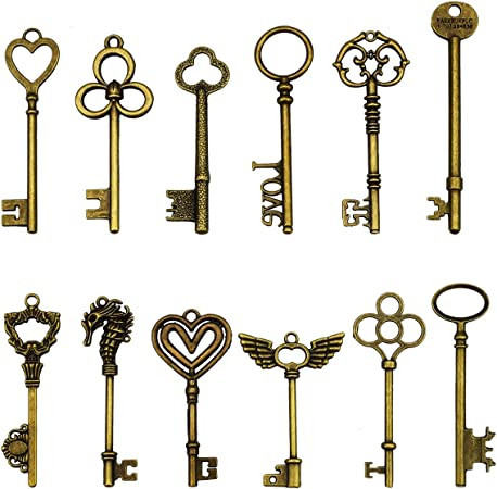 24pcs-large-antique-bronze-skeleton-keys-rustic-key-for-wedding-decoration-favor-necklace-pendants-big-0