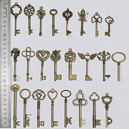 24pcs-large-antique-bronze-skeleton-keys-rustic-key-for-wedding-decoration-favor-necklace-pendants-big-2