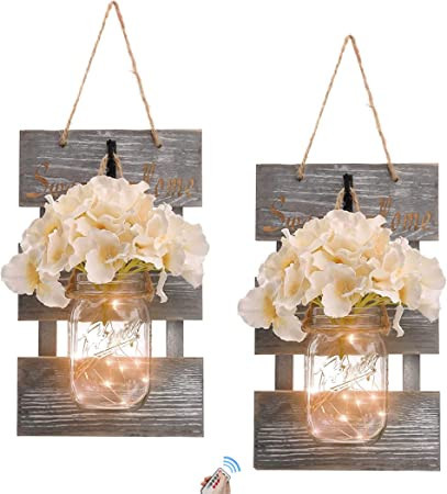 rustic-grey-mason-jar-sconces-for-home-decor-decorative-chic-hanging-wall-decor-big-0