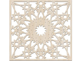 Ambesonne Mandala Wooden Wall Art, Moroccan Inspired Sun Motif Square Motif, Birch Wood Plywood Rustic Wall Art Accent for Hallway Bedroom Living