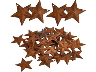GORGECRAFT 30PCS 2 Inch Metal Rusty Barn Star Antique Primitives Rustic Country Tin Steel Stars