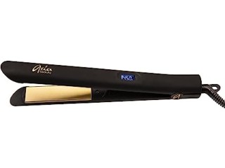 Aria Beauty Professional XO PRO Ultra-Sleek Digital Straightener, Black Titanium Tourmaline Flat Iron 1 inch, Aria Beauty Hair Straightener