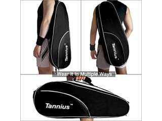 Tannius 3 Racket Tennis Bag, with Shoe & Phone