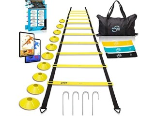 Invincible Fitness Agility Ladder Full Training Equipment Set, Improves