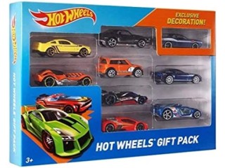 Hot Wheels 9-Car Pack of 1:64 Scale Vehicles with Exclusive Car, Gift
