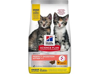 Hill's Science Plan Perfect Digestion Kitten Cat Food with Chicken & Brown Rice, 1.5kg, 607239