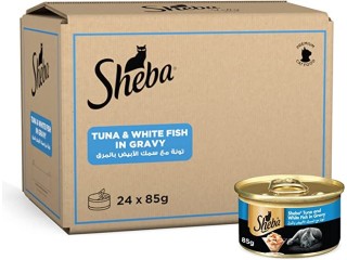 Sheba Cat Food Tuna & White Fish Can, made from Natural