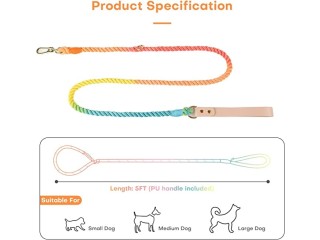 Cotton Dog Leash, 5ft Color Adjustable Pet Leash Set